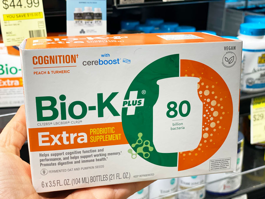 Bio-K+ Extra Drinkable Vegan Probiotic - Cognition - Peach & Turmeric with Cereboost