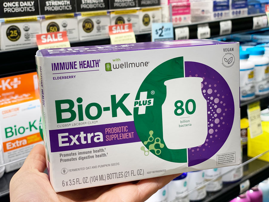 Bio-K+ Extra Drinkable Vegan Probiotic - Immune Health - Elderberry with Wellmune