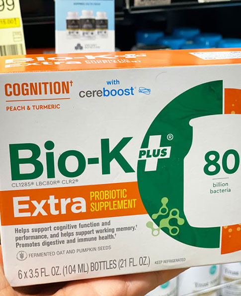 Bio-K+ Extra Drinkable Vegan Probiotic - Cognition - Peach & Turmeric with Cereboost - Cropped Image