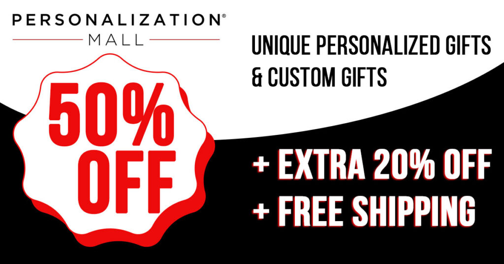 Personalization Mall 50% Off + Extra 20% Off Banner